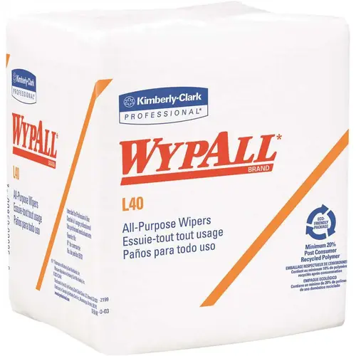 WypAll 05600 L40 Disposable Cleaning and Drying Towels (, 56 Sheets per Pack, 672 Sheets Total) White