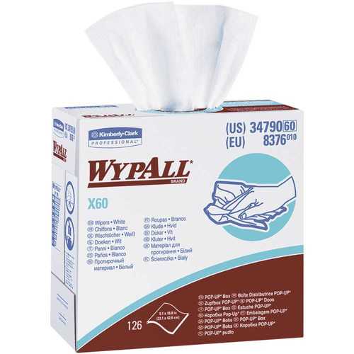 WypAll 34790 X60 White Pop-Up Wipers - pack of 10