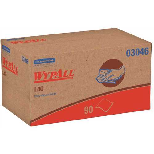 WypAll 03046 L40 White Disposable Cleaning and Drying Towels (9 Pop-Up Boxes per Case, 90 Sheets per Box, 810 Sheets Total) - pack of 9