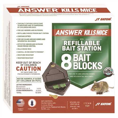 JT Eaton 937 Answer Kills Mice with Reusable Bait Station - pack of 12