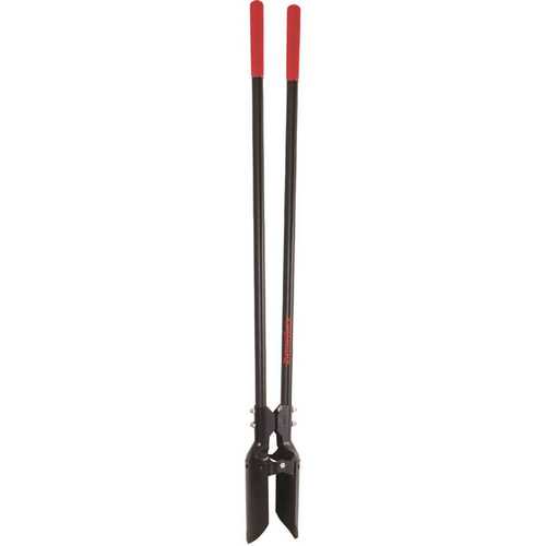 Post Hole Digger, 11-1/2 in L Blade, Riveted Blade, HCS Blade, Fiberglass Handle, 59-5/8 in OAL