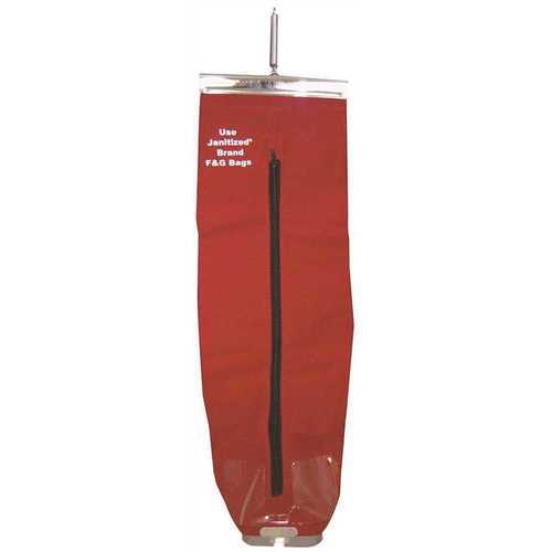 Red Cotton/SMS Lined Cloth Bag for Eureka Sanitaire with Lock, Top and Side Load 3/4 Zipper, Equivalent To 53416-1
