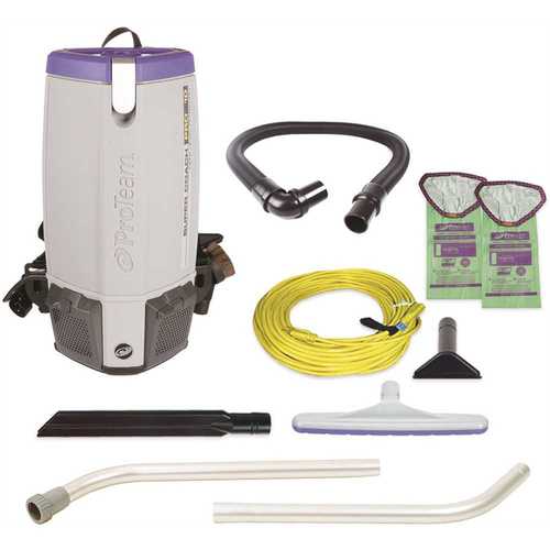 ProTeam 107304 Super Coach Pro 10, 10 Qt. Backpack Vacuum with Xover Multi-Surface Wand Tool Kit