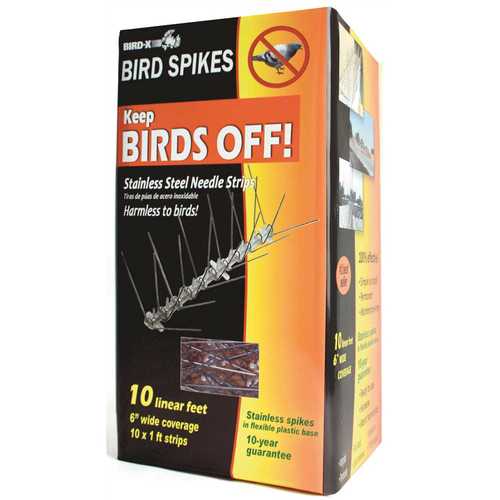 Bird-X EWS-10 10 ft. Original Extra-Wide Stainless Steel Bird Spikes Bird Control
