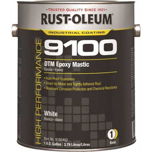 Rust-Oleum 9192402 1 gal. 9100 System Part A White DTM Interior/Exterior Epoxy Mastic Paint