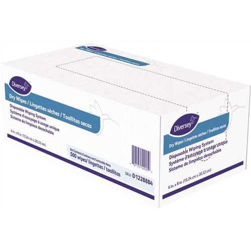 Diversey, Inc. D1228884 Diversey 1.5 lbs. White Polypropylene Boxed All-Purpose for Cleaning and Sanitizing Dry Wipes - pack of 500