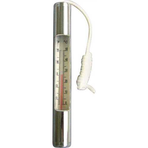 Deluxe Chrome Plated Pool Thermometer With Cord