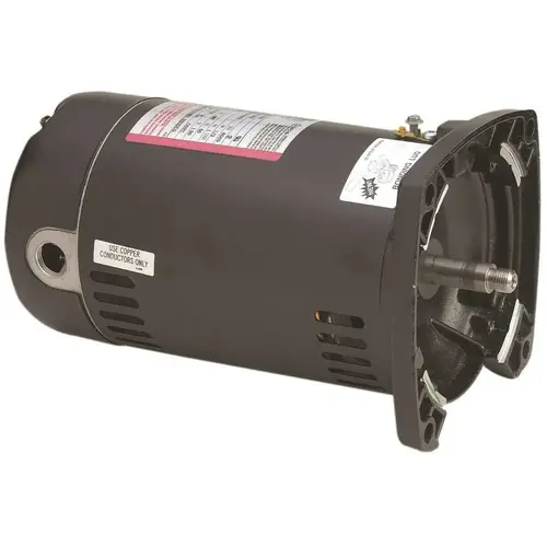 SQUARE FLANGE POOL FILTER MOTOR, 115 / 208 - 230 VOLTS, 16.0 - 8.0 MAX AMPS, 1 HP, 3,450 RPM Black