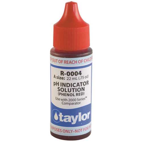 TAYLOR TAY-45-997 0.75 oz. Bottle Test Kit Replacement Reagent Refill Bottles Phenolic Red Reagent
