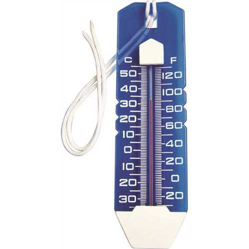 PoolStyle PSL-40-0811 Blue Jumbo Easy Read Pool Thermometer With Cord
