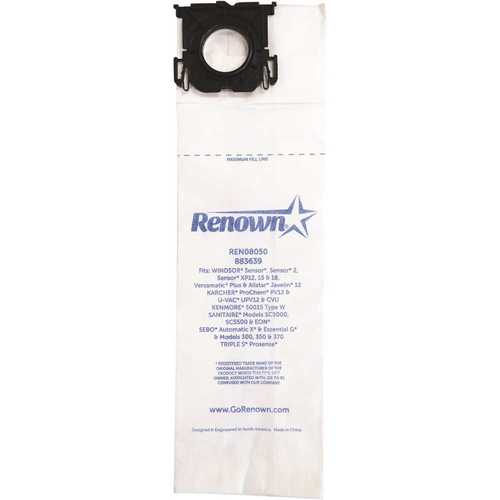 Vacuum Bag for Windsor Sensor, Equivalent to 5300 White - pack of 10