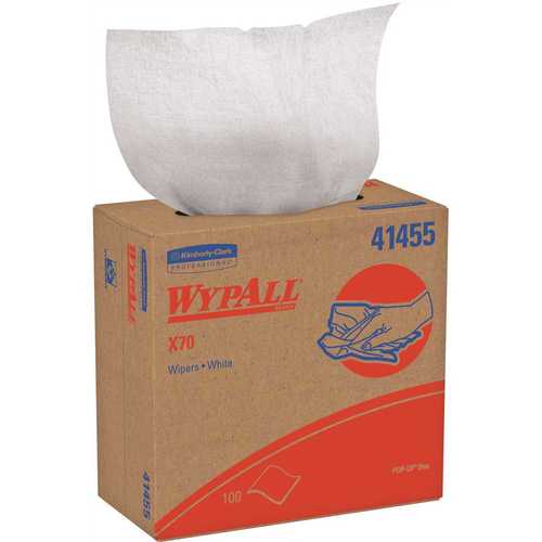 WypAll 41455 X70 White Extended Use Reusable Cloths Pop-Up Box (, 100-Sheets/Pack, 1,000 -Sheets/Case)