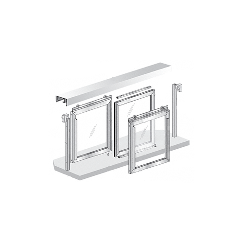 36" W x 36" H Horizontal Sliding Arlene Model Pass-Thru Assembly With D1670 Header Satin Anodized - No Glass or Screen