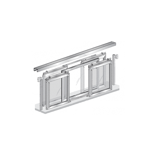 36" W x 36" H Horizontal Sliding Fawn Model Pass-Thru Assembly With D7 Header And Screens Satin Anodized - No Glass or Screen