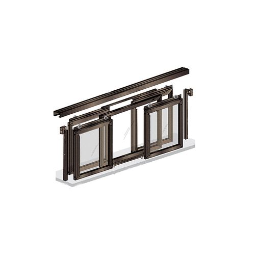 48" W x 36" H Horizontal Sliding Fawn Model Pass-Thru Assembly With D7 Header And Screens Duranodic Bronze - No Glass or Screen