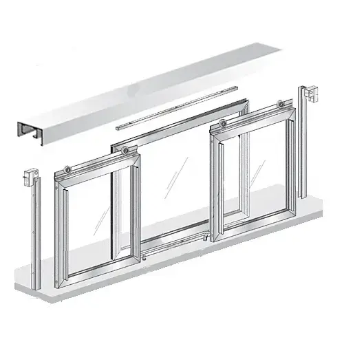 72" W x 36" H Horizontal Sliding Fawn Model Pass-Thru Assembly With D1670 Header Satin Anodized - No Glass or Screen