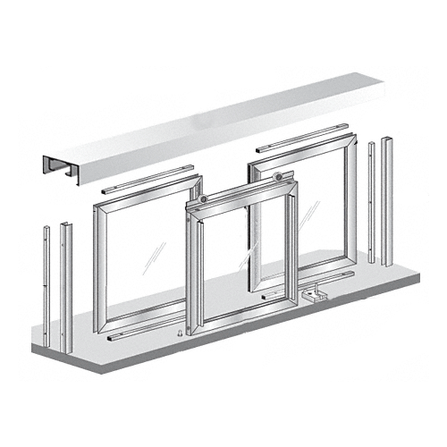 48" W x 36" H Horizontal Sliding Barbara Model Pass-Thru Assembly With D1670 Header Satin Anodized - No Glass or Screen