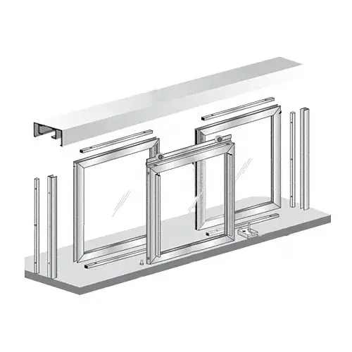 36" W x 36" H Horizontal Sliding Barbara Model Pass-Thru Assembly With D1670 Header Satin Anodized - No Glass or Screen