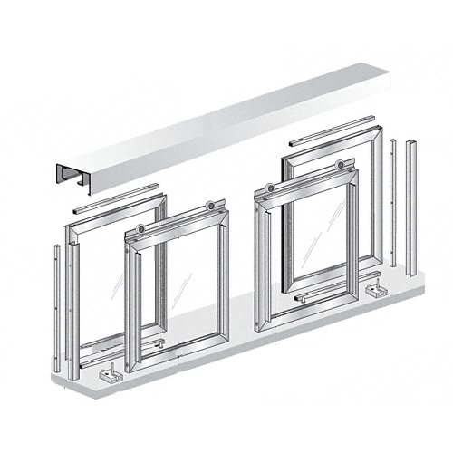 48" W x 36" H Horizontal Sliding Diane Model Pass-Thru Assembly With D1670 Header Satin Anodized - No Glass or Screen