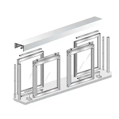 Custom Horizontal Sliding Diane Model Pass-Thru Assembly With D1670 Header Satin Anodized