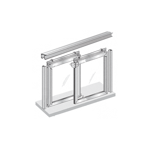 Custom Horizontal Sliding Daisy Model Pass-Thru Assembly With D6 Header And Jambs Satin Anodized