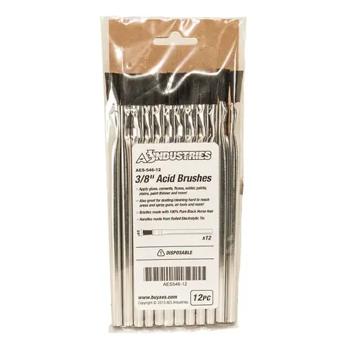 AES Industries 546-12 12pc Acid Brush Set 3/8" size