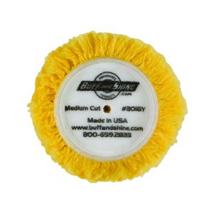 Buff and Shine 301GY Yellow wool blend 4 ply twist grip pad