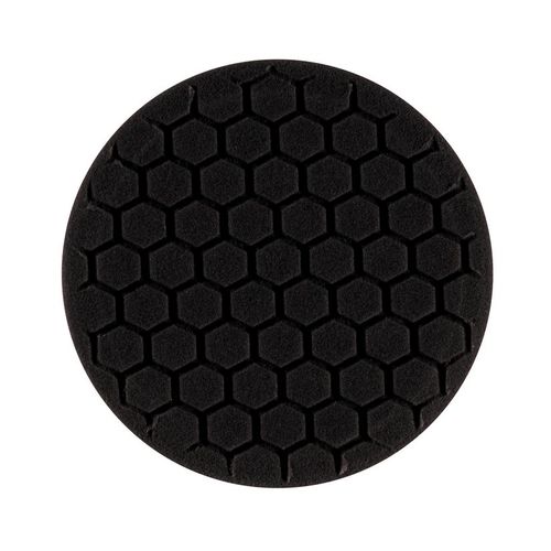 Buff and Shine 620RH Black foam grip pad with hex face pattern and center ring