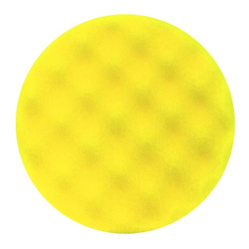 Yellow foam grip pad with convoluted face pattern and center ring
