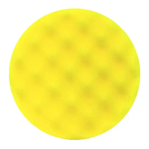 Yellow foam grip pad with convoluted face pattern and center ring