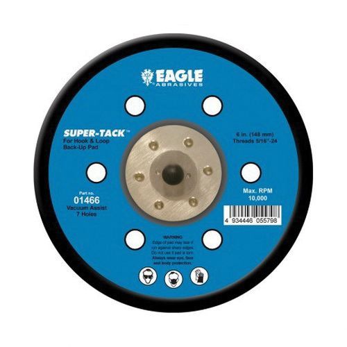 KOVAX 01466 Tapered Disc Pad, 6 in, 5/16-24 Arbor/Shank, Super-Tack Attachment, 7 Holes