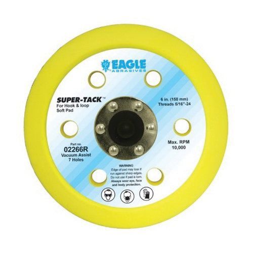 KOVAX 02266R Soft Disc Pad, 6 in, 5/16-24 Arbor/Shank, Super-Tack Attachment, 7 Holes