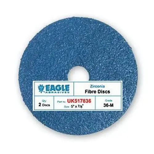 Resin Bonded Fiber Sanding Disc, 5 in, 36 Grit