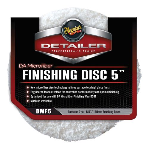 Meguiar's DMF5 Dual Action Finishing Disc, 5 in Dia, Hook and Loop Attachment, Microfiber Pad