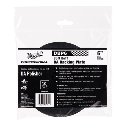 Dual Action Backing Plate, 6 in Dia, 5/16 in Arbor/Shank, Hook and Loop Attachment