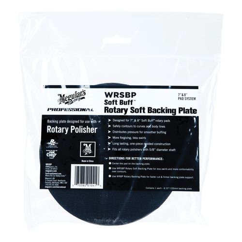 Meguiar's WRSBP Rotary Soft Backing Plate, 7 or 8 in Dia, 5/8 in Arbor/Shank