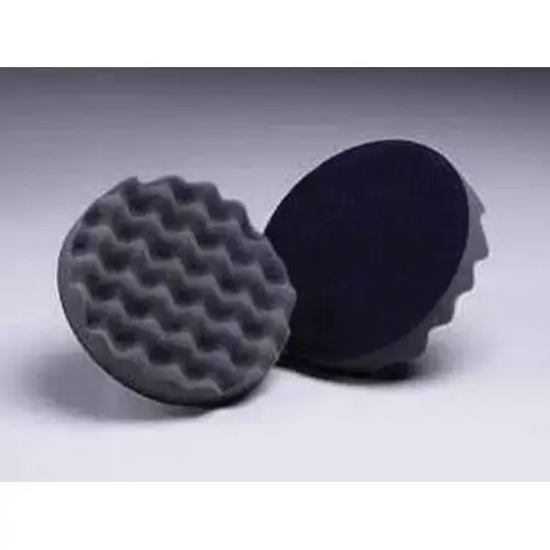 Regular Polishing Pad, 5-1/4 in Dia, Hook and Loop Attachment, Foam Pad, Black