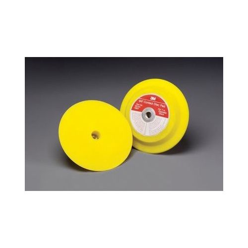 947 Series Dust Control Disc Pad Holder, 7 in Dia, 5/8 in - 11 TPI Arbor, Hook and Loop Attachment Yellow