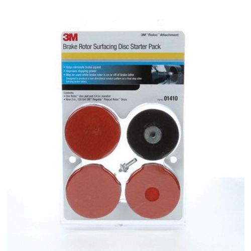 Coated Brake Rotor Surface Conditioning Disc Starter Pack, 3 in Dia, 120 Grit, Fine Grade, Red