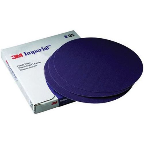 Hook and Loop Disc, 6 in Dia, 36 Grit, Very Coarse Grade, Purple