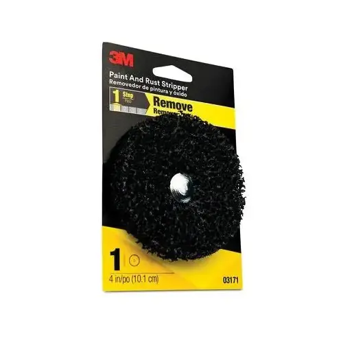 0 Paint and Rust Stripper, 4 in Dia, Coarse Grade, Black