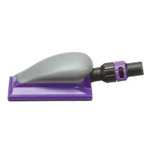 0 Dust Free Sanding Block, 225 mm Dia L x 115 mm W, Hook and Loop Attachment Purple