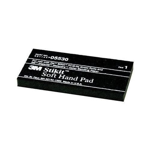 0 Soft Hand Pad, 5-1/2 in Dia L x 2-3/4 in W, PSA Attachment Black