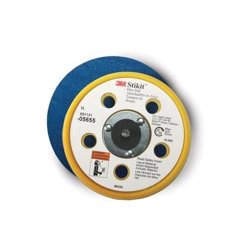 0 Dust Control Low Profile Finishing Disc Pad, 12.7 x 15.24 cm Dia, 5/16 in - 24 TPI Arbor, PSA Attachment Brown