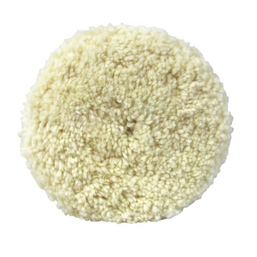 0 Double-Sided Compound Pad, 9 in Dia, Screw-On Attachment, Wool Pad, White