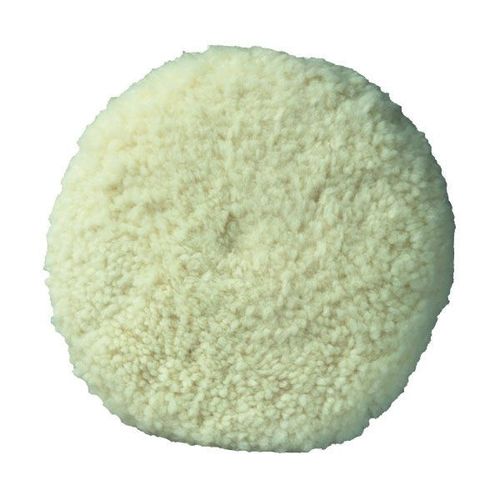 0 Double-Sided Compound Pad, 8 in Dia, Screw-On Attachment, Wool Pad, White