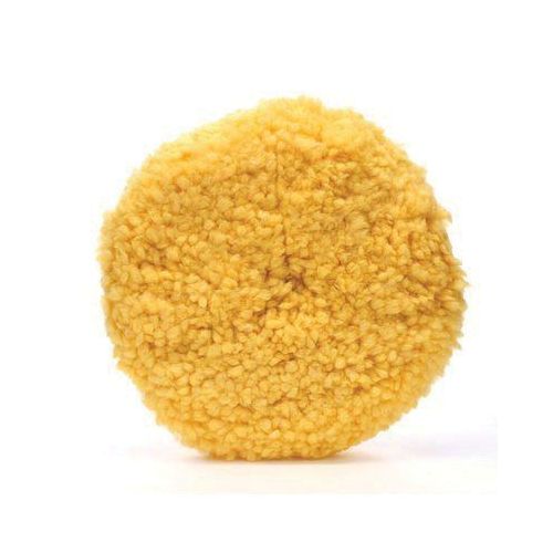 0 Double-Sided Polishing Pad, 9 in Dia, Screw-On Attachment, Wool Pad, Yellow