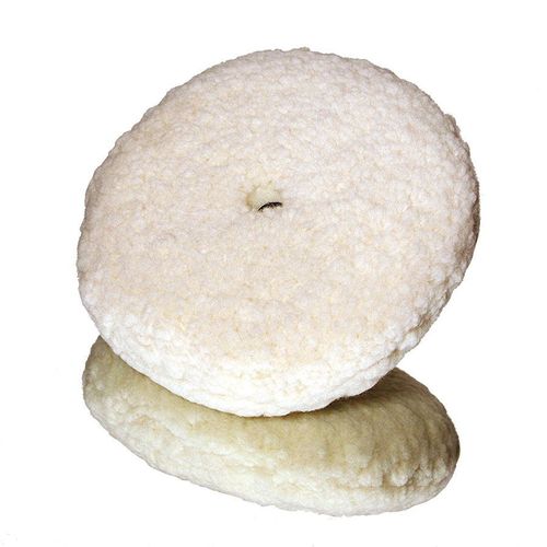 Double-Sided Compound Pad, 9 in Dia, Quick Connect Attachment, Wool Pad, White