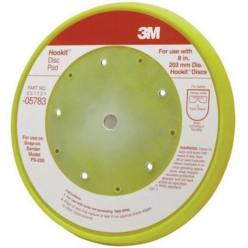 3M 5783 0 Disc Pad, 8 in Dia, Hook and Loop Attachment