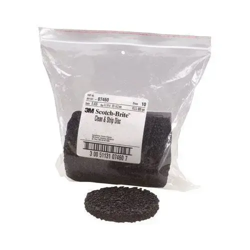 Non-Woven Clean and Strip Disc, 4 in Dia, 1/4 in Center Hole, Extra Coarse Grade, 6000 rpm Black